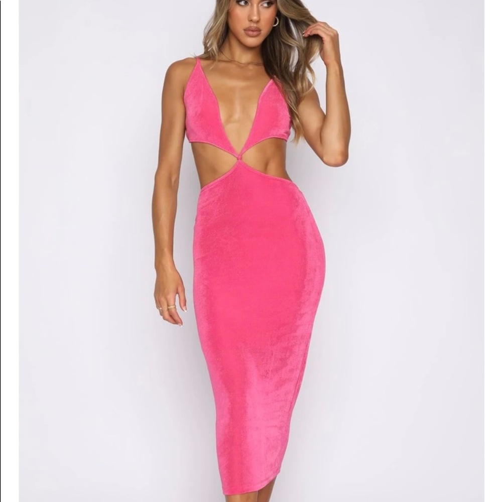 White fox brand new pink maxi dress
